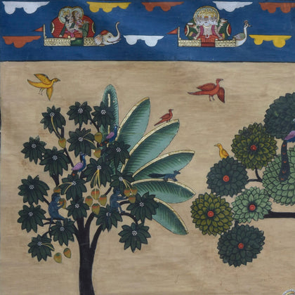 Shrinathji with Gopis Under Tree, , Ethnic Art - Artisera