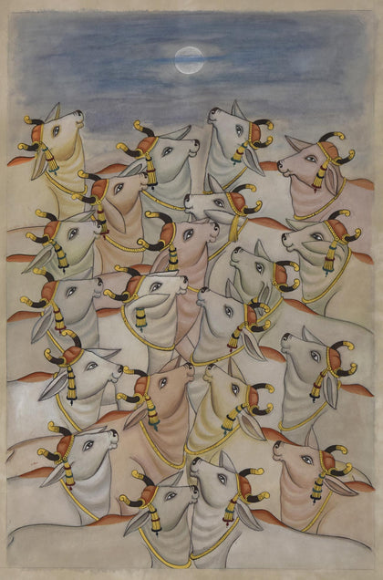 Cows Under Moon, , Ethnic Art - Artisera