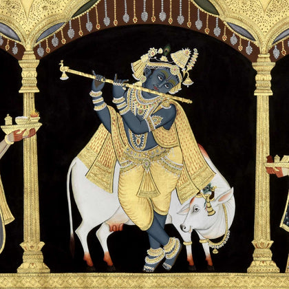 Krishna Playing Flute - 16, Nemichand, Ethnic Art - Artisera