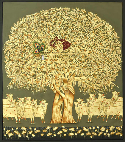 Krishna in Tree - 05, Nemichand, Ethnic Art - Artisera
