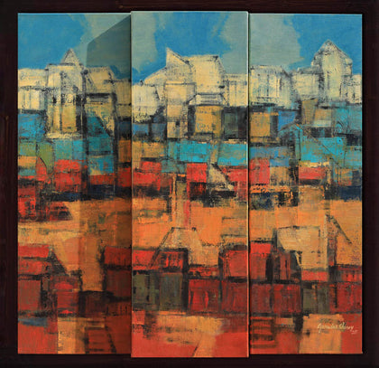 Reminiscence 20, triptych, Gurudas Shenoy, Internal - Artisera