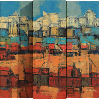 Reminiscence 20, triptych, Gurudas Shenoy, Internal - Artisera