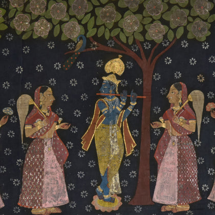 Krishna with Gopis Under Tree - 04, , Ethnic Art - Artisera