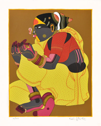 Woman in Red and Yellow, Thota Vaikuntam, Archer Art Gallery - Artisera