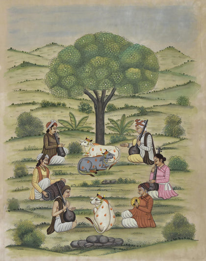 Musicians With Cows, , Ethnic Art - Artisera