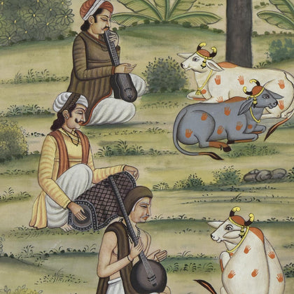 Musicians With Cows, , Ethnic Art - Artisera