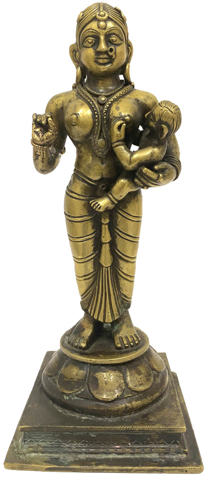 Krishna with Yashoda, , Balaji's Antiques and Collectibles - Artisera