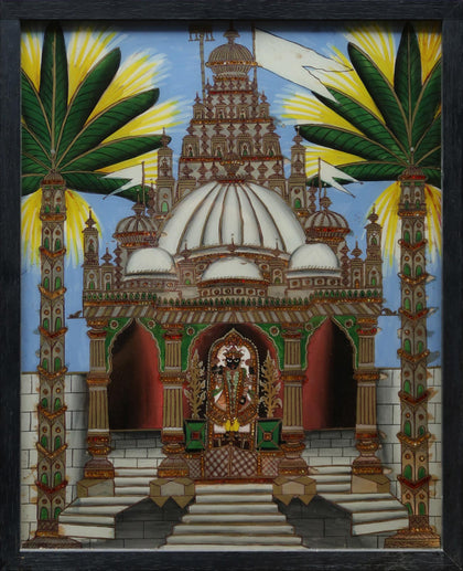 Krishna as Dwarkadhish, , Phillips Reverse Glass - Artisera