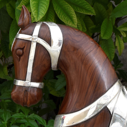 Semi Clad Trotting Horse - Brown, , Silver Showpieces - Artisera
