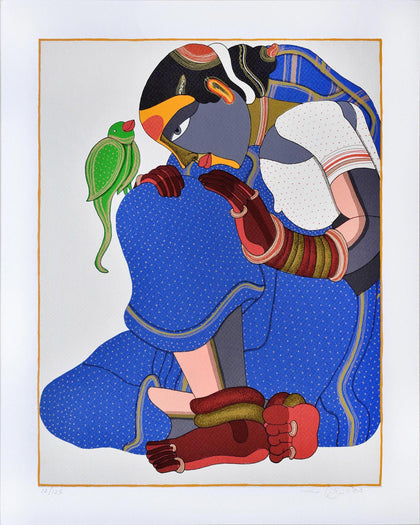 Woman in Blue and White, Thota Vaikuntam, Archer Art Gallery - Artisera