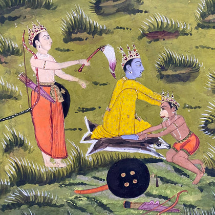 Jambavana and Hanuman Meet Rama, , Indian Miniatures - Artisera