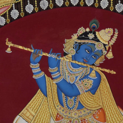 Krishna Playing Flute - 04, Nemichand, Ethnic Art - Artisera