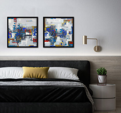 City: Moods and Metaphors 06, diptych, Praveen Kumar, Internal - Artisera
