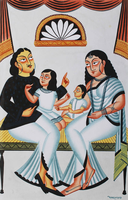 Shukhi Poribar, Anwar Chitrakar, Emami Chisel Art - Artisera