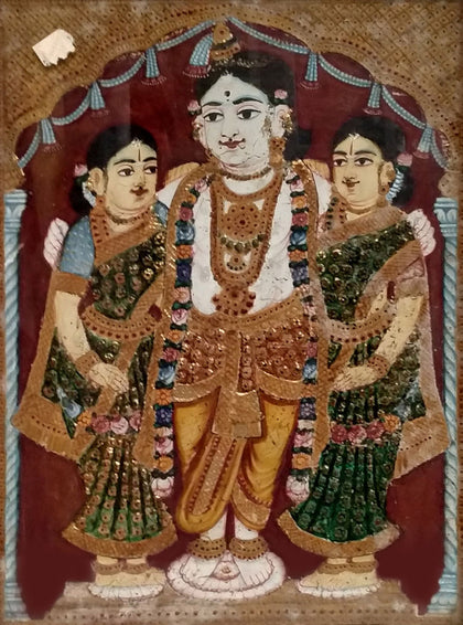Krishna with Rukmini and Satyabhama, , Heritage Arts - Artisera