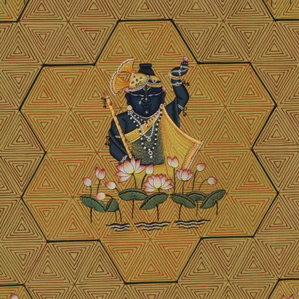 Shrinathji on Lotus - 03, Nemichand, Ethnic Art - Artisera