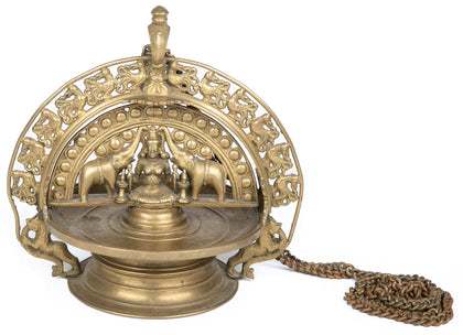 Hanging Gajalakshmi Lamp, , Ritual Lamps - Artisera