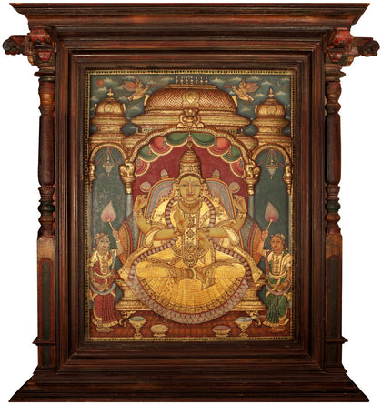 Mahalakshmi with Chettinad Pillars, , Mriya Arts - Artisera