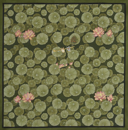 Krishna in Lotus Pond - 01, Nemichand, Ethnic Art - Artisera