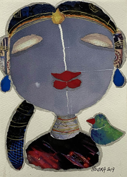 Girl with Parrot - 04, G. Subramanian, Internal - Artisera