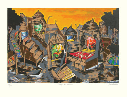 Evening at Banaras, Manu Parekh, Archer Art Gallery - Artisera