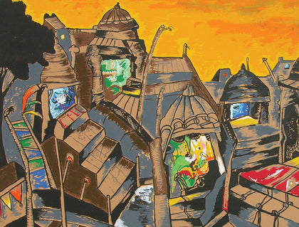 Evening at Banaras, Manu Parekh, Archer Art Gallery - Artisera