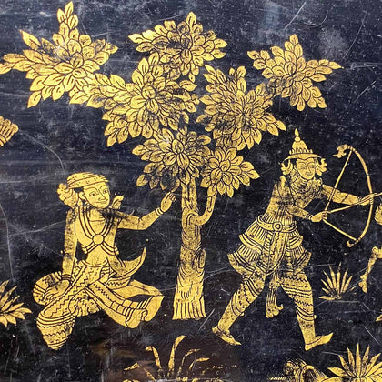 Burmese Lacquer Ramayana Tray, , Burmese Lacquerware - Artisera