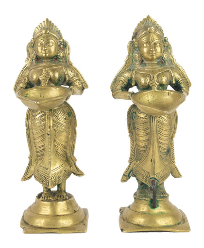 Deccan Deepalakshmis (Pair), , Ritual Lamps - Artisera