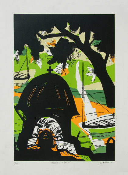 Banaras in Green, Manu Parekh, Archer Art Gallery - Artisera