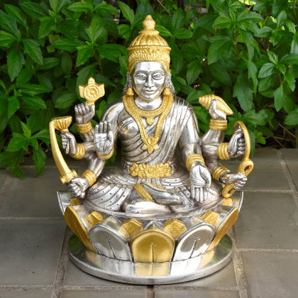 Lakshmi with Pure Gold Leaf, , Silver Showpieces - Artisera