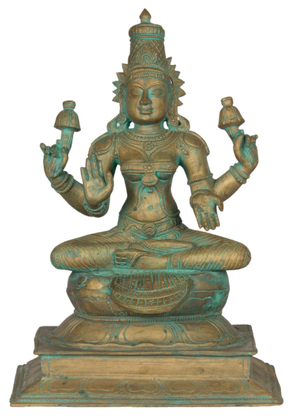 Seated Lakshmi, , Lost Wax Bronze Sculptures - Artisera