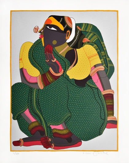 Woman in Green, Thota Vaikuntam, Archer Art Gallery - Artisera