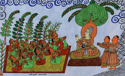 Phad 24 - Lord Buddha Preaching, , Phad Art - Artisera