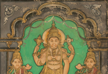 Vishnu with Sridevi and Bhudevi, , Mysore Paintings - Artisera