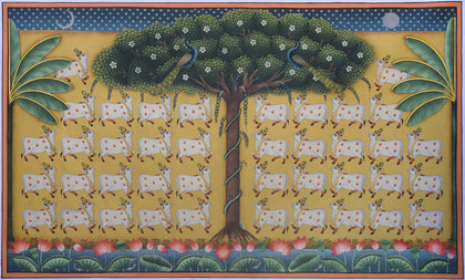 Group of Cows Under Tree - 01, Nitin and Nilesh Sharma, Ethnic Art - Artisera