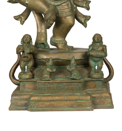 Dancing Ganesha with Musicians, , Lost Wax Bronze Sculptures - Artisera