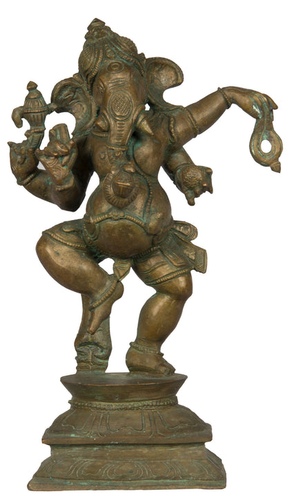 Dancing Ganesha - III, , Lost Wax Bronze Sculptures - Artisera