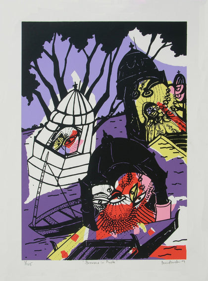 Banaras in Purple, Manu Parekh, Archer Art Gallery - Artisera
