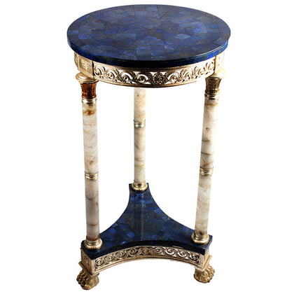 Lapis Lazuli and White Jade Side Table, , Essajees - Artisera