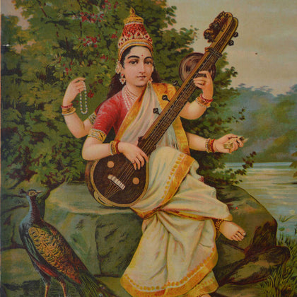 Saraswati - 04, Raja Ravi Varma, Archer Oleographs - Artisera