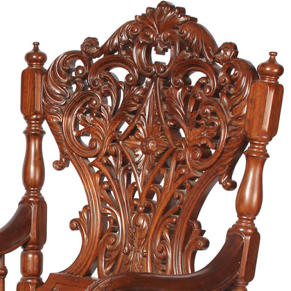 Rocking Chair with Intricate Carving, , The Great Eastern Home - Artisera