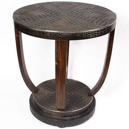 Circular Table with Leather, , The Great Eastern Home - Artisera
