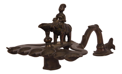 Aarti with Man Riding Elephant, , Balaji's Antiques and Collectibles - Artisera