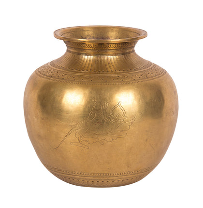 Lota (Water Pot) with Parakeet Motifs, , Balaji's Antiques and Collectibles - Artisera