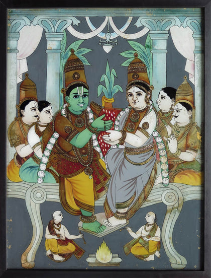 Rama and Sita, , Phillips Reverse Glass - Artisera