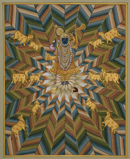 Shrinathji with Cows - 10, , Ethnic Art - Artisera