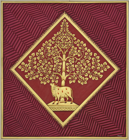 Cow Under Tree - 02, Narendra Kumar, Ethnic Art - Artisera