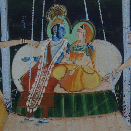 Radha and Krishna on Swing, , Indian Miniatures - Artisera