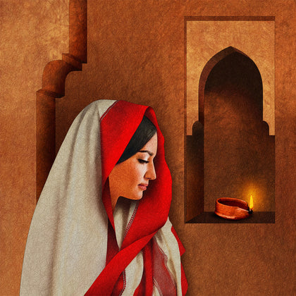 The Lamp That Illuminates, Amiya Bhattacharya, Verandah Art - Artisera