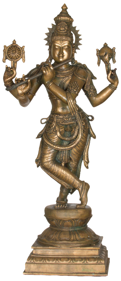 Krishna, , Lost Wax Bronze Sculptures - Artisera